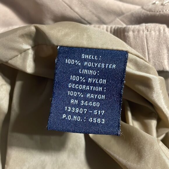 London Fog All Weather Faux Suede Embroidered Jacket Drawstring Waist Size Small - Picture 12 of 12